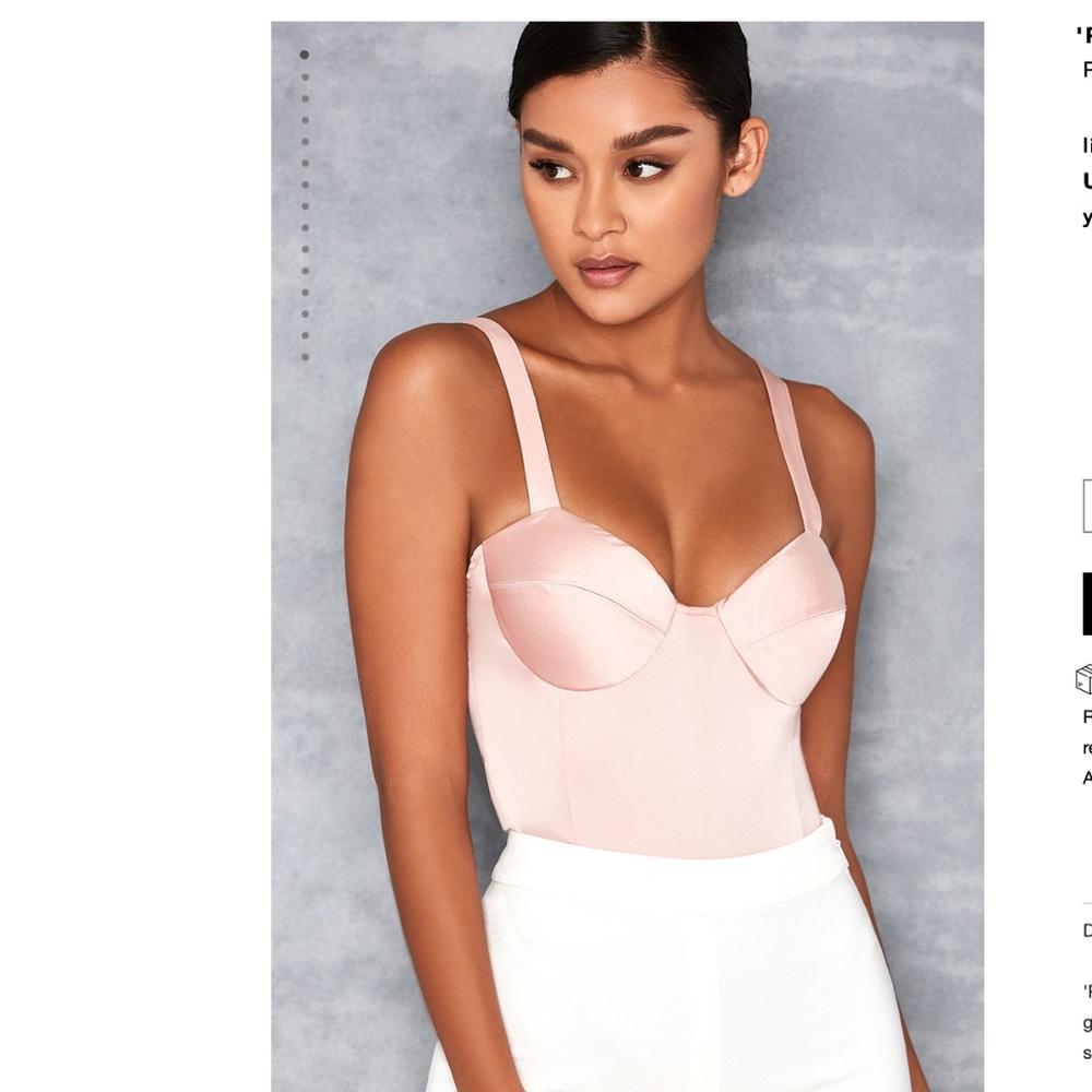 Mistress Rocks, "Play Nice" Pink Satin Bustier Bodysuit, M